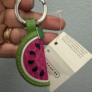 Coach Pink and Green Watermelon Keychain